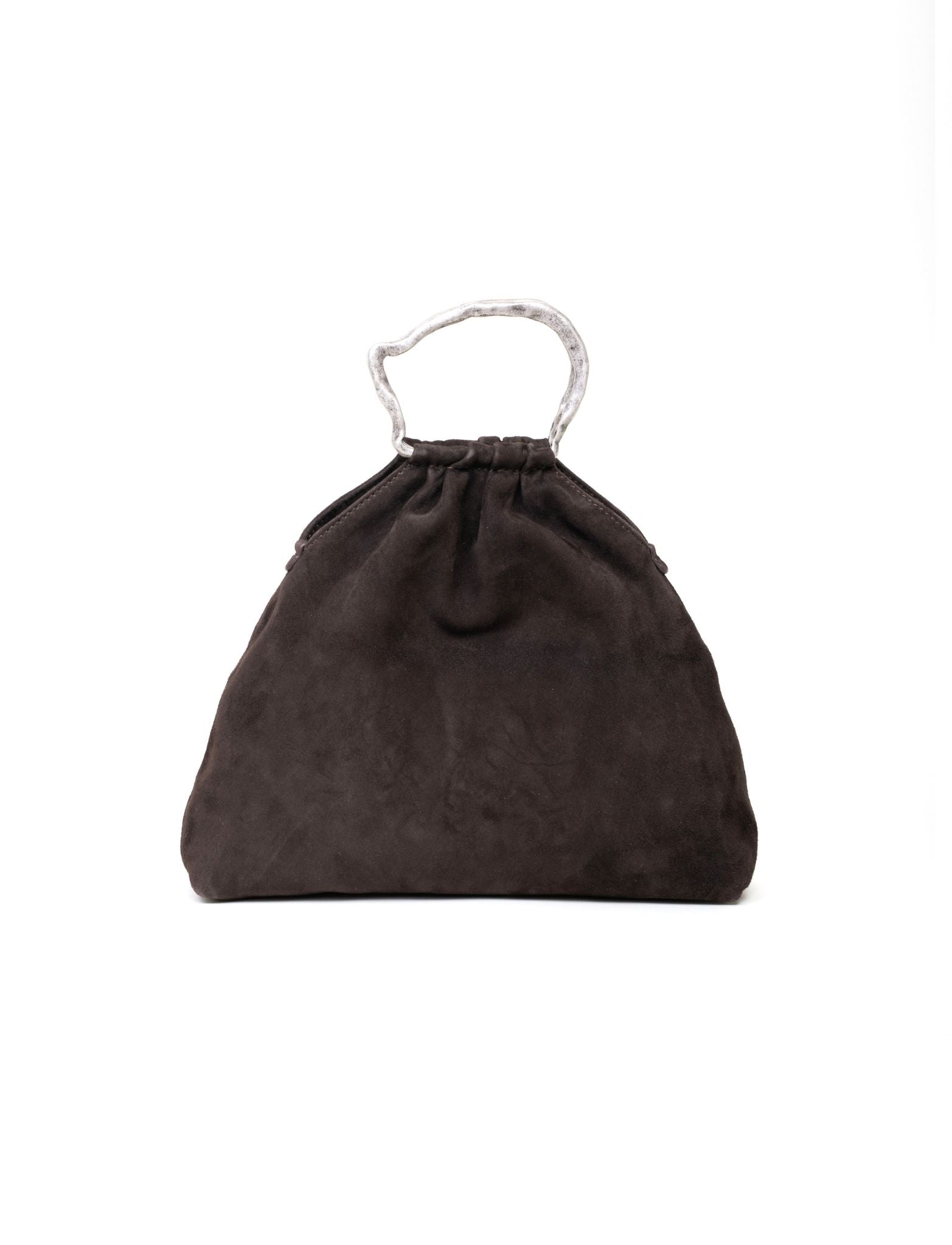 Bag pouch in suede colore marrone
