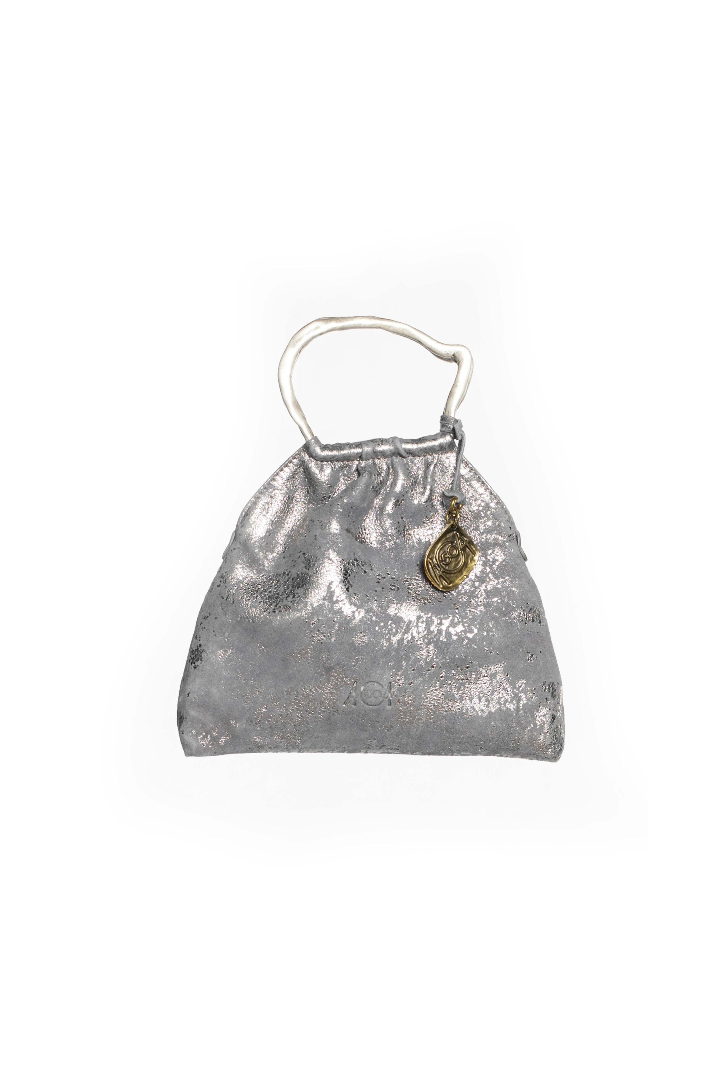 Mini bag pouch in pelle colore grigio