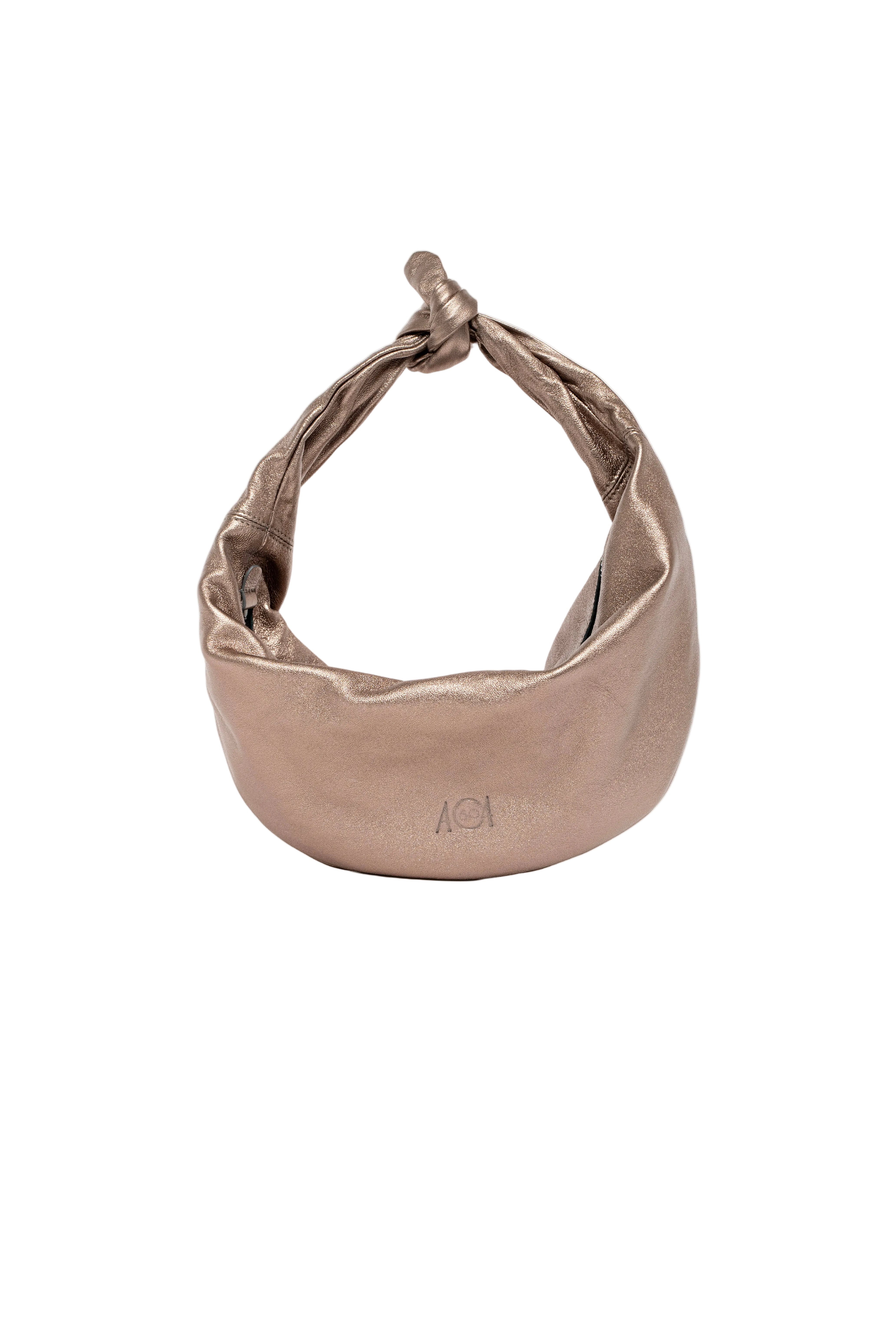 Mini borsa a spalla in pelle colore bronzo