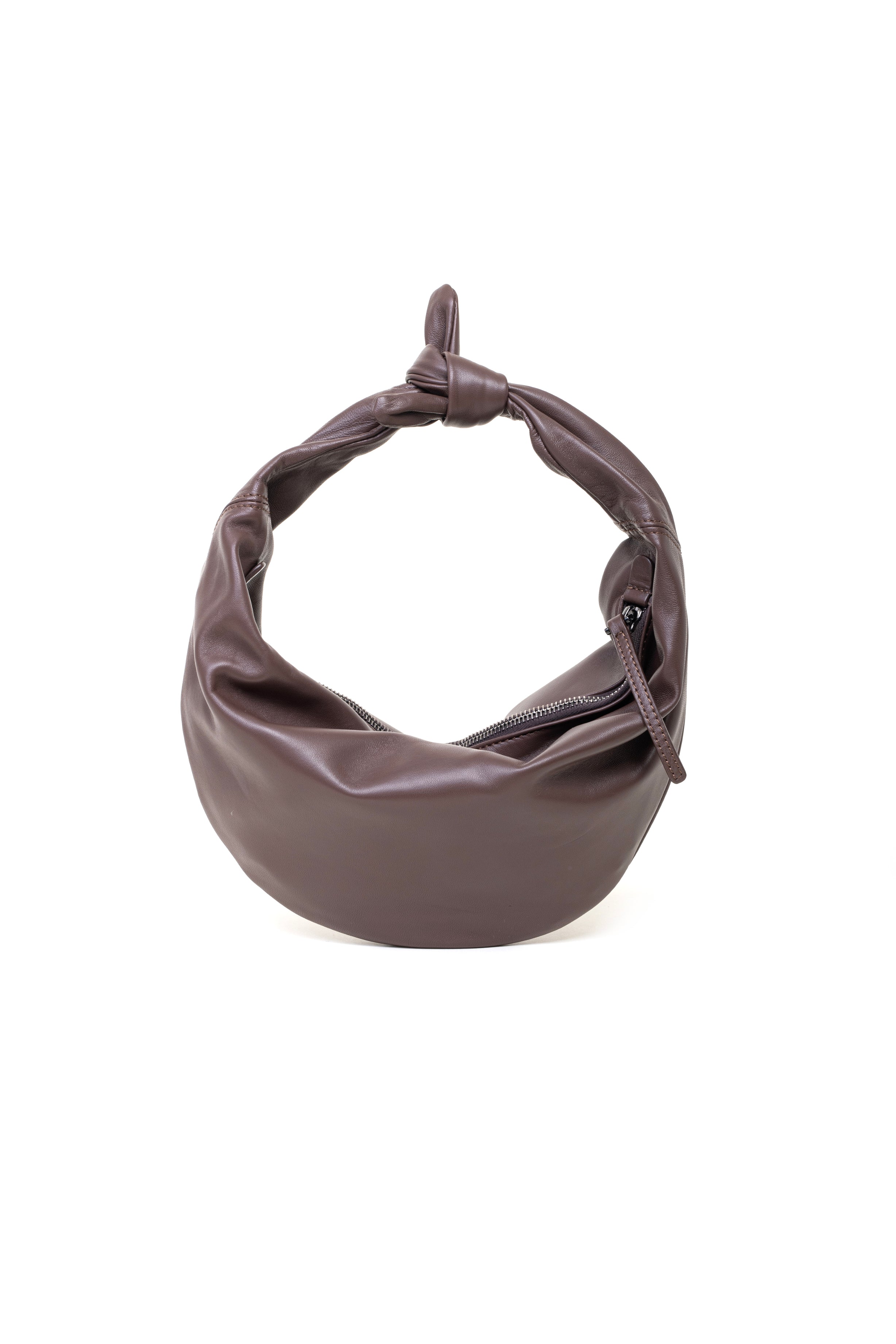 Mini borsa a spalla in pelle colore marrone