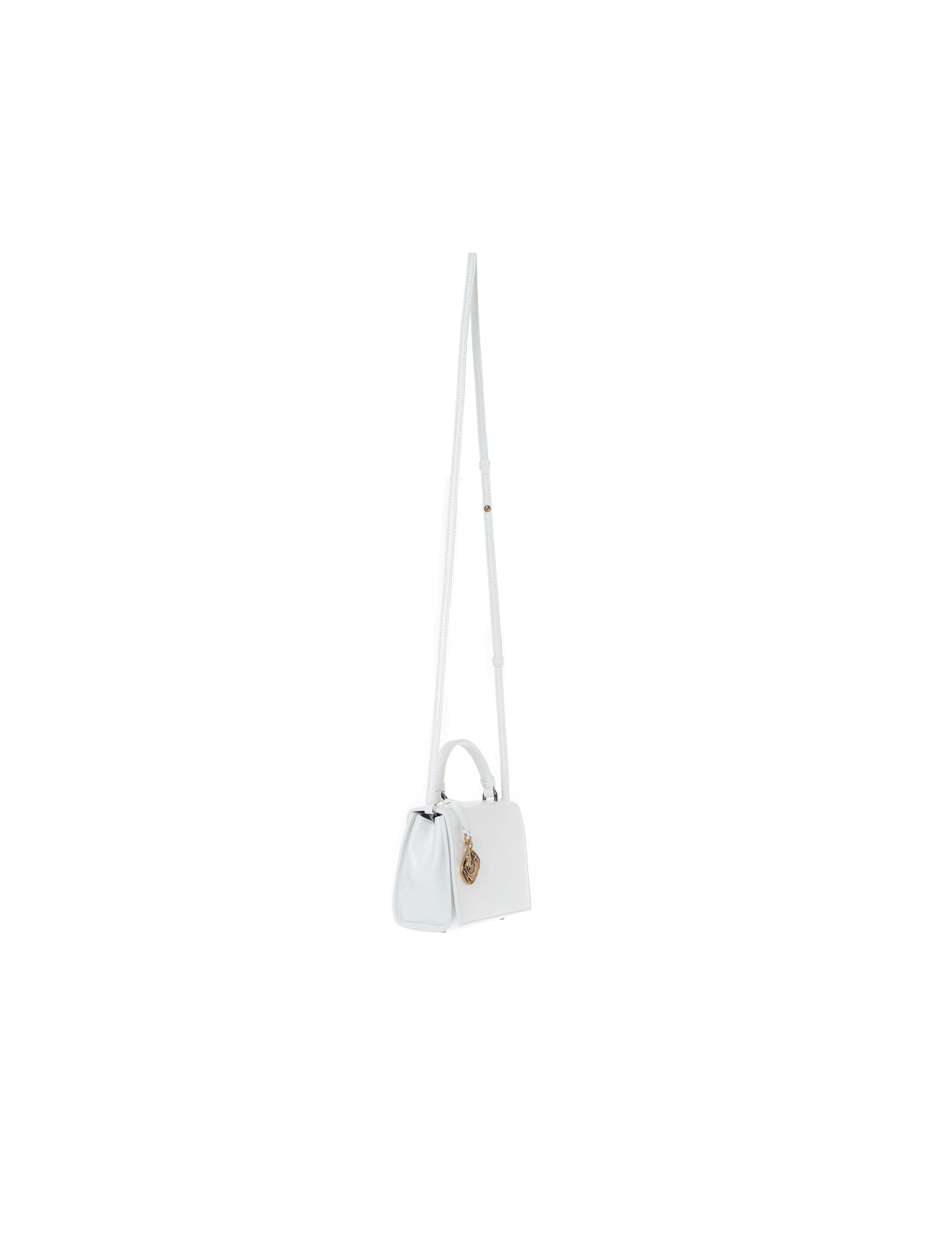 Mini borsa rigida in pelle colore bianco