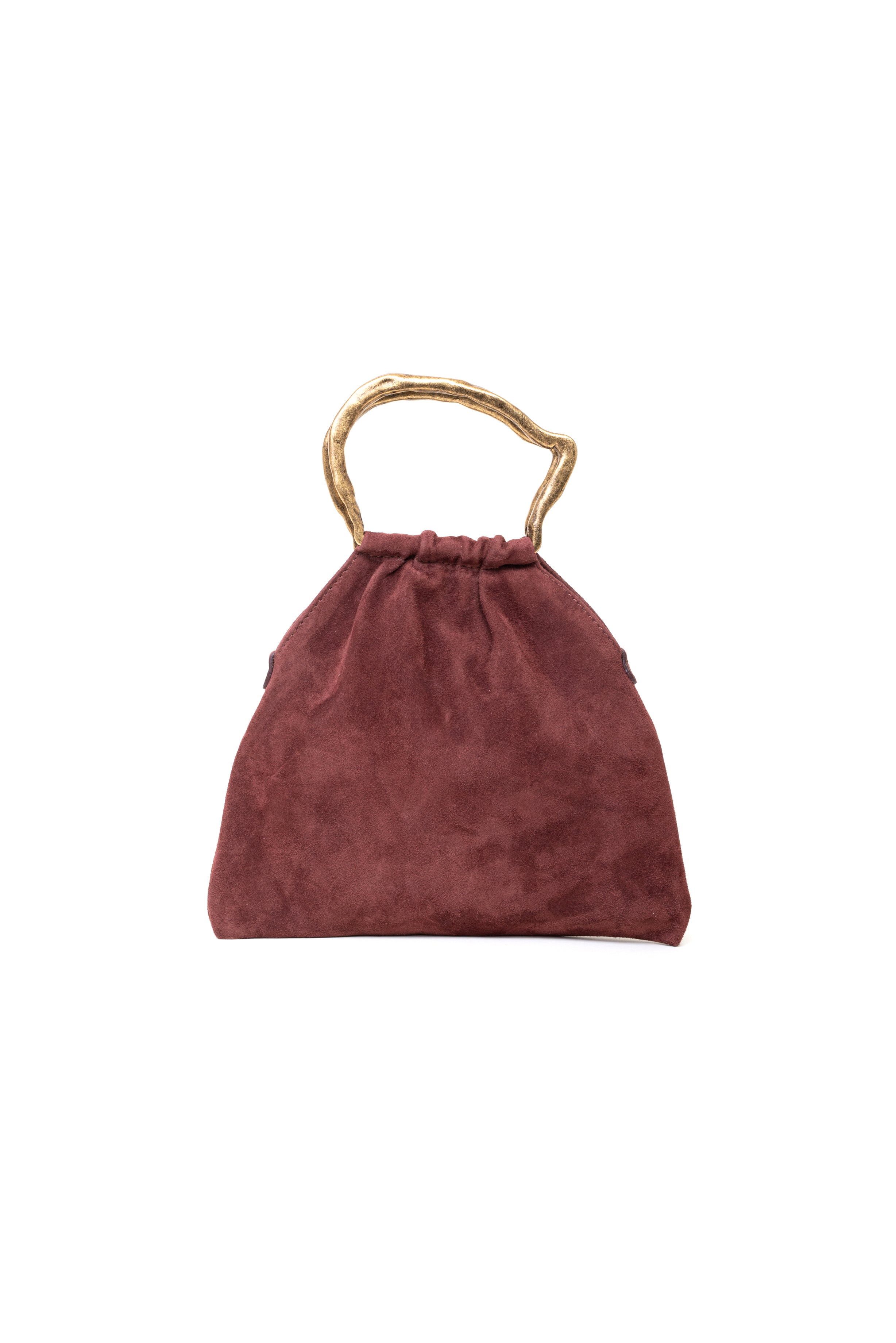 Mini bag pouch in suede colore ruggine