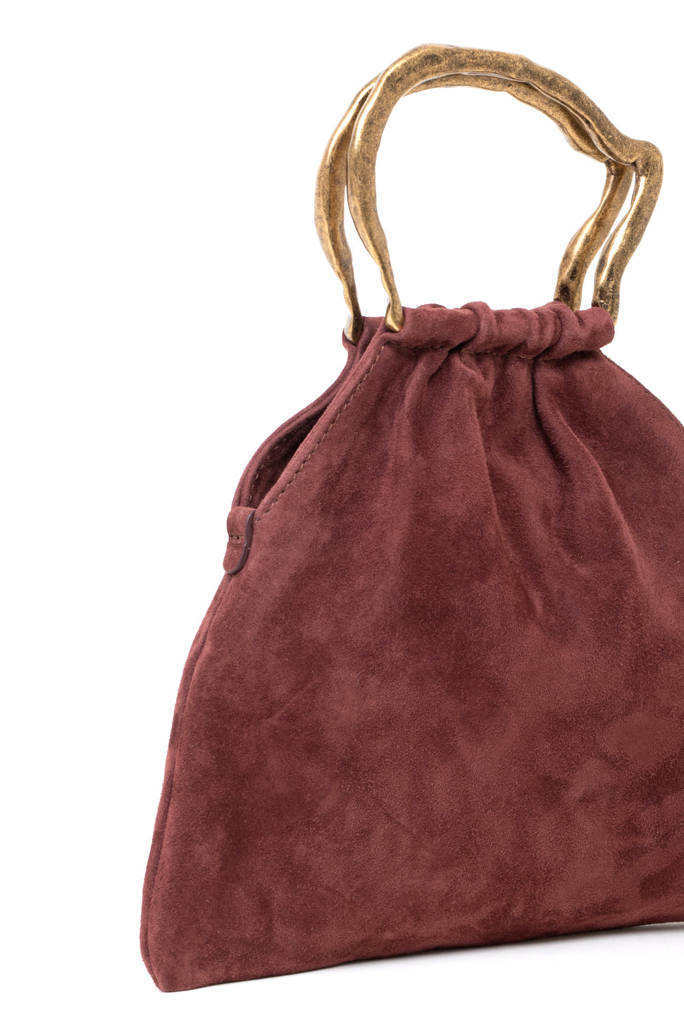 Mini bag pouch in suede colore ruggine