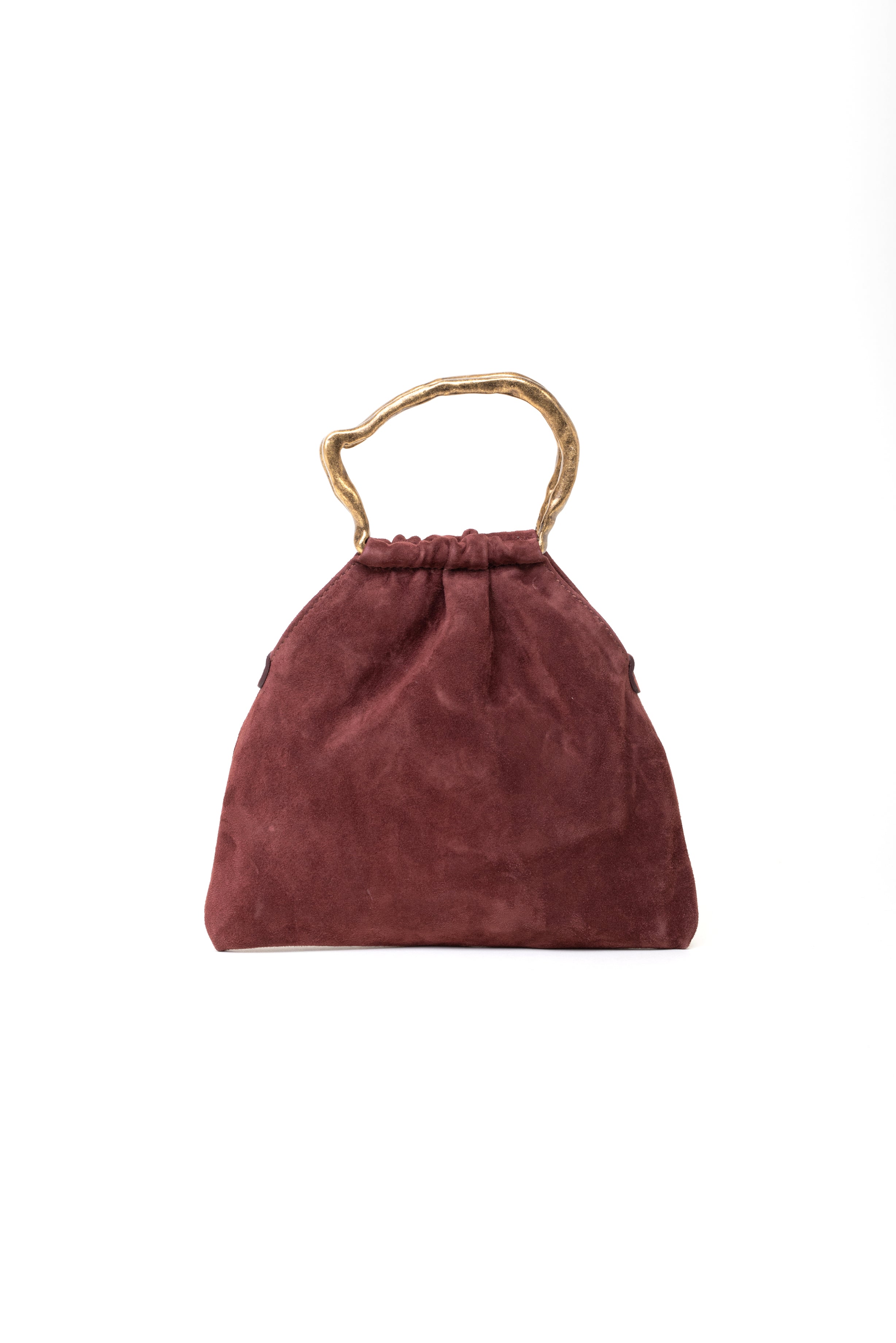 Mini bag pouch in suede colore ruggine