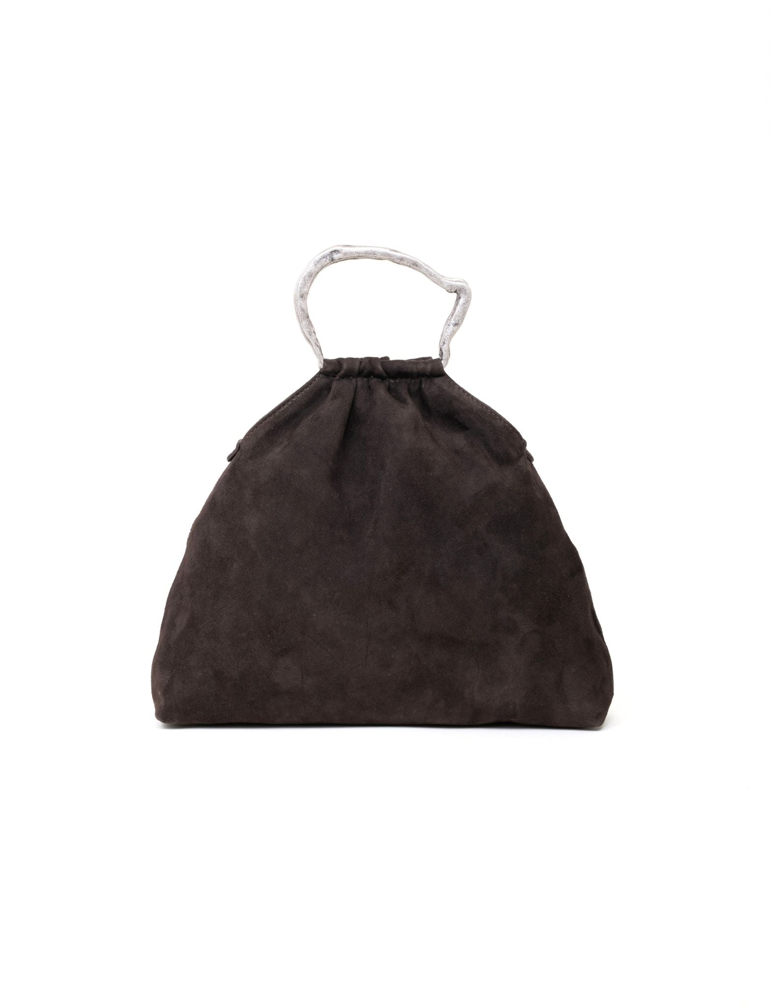 Bag pouch in suede colore marrone