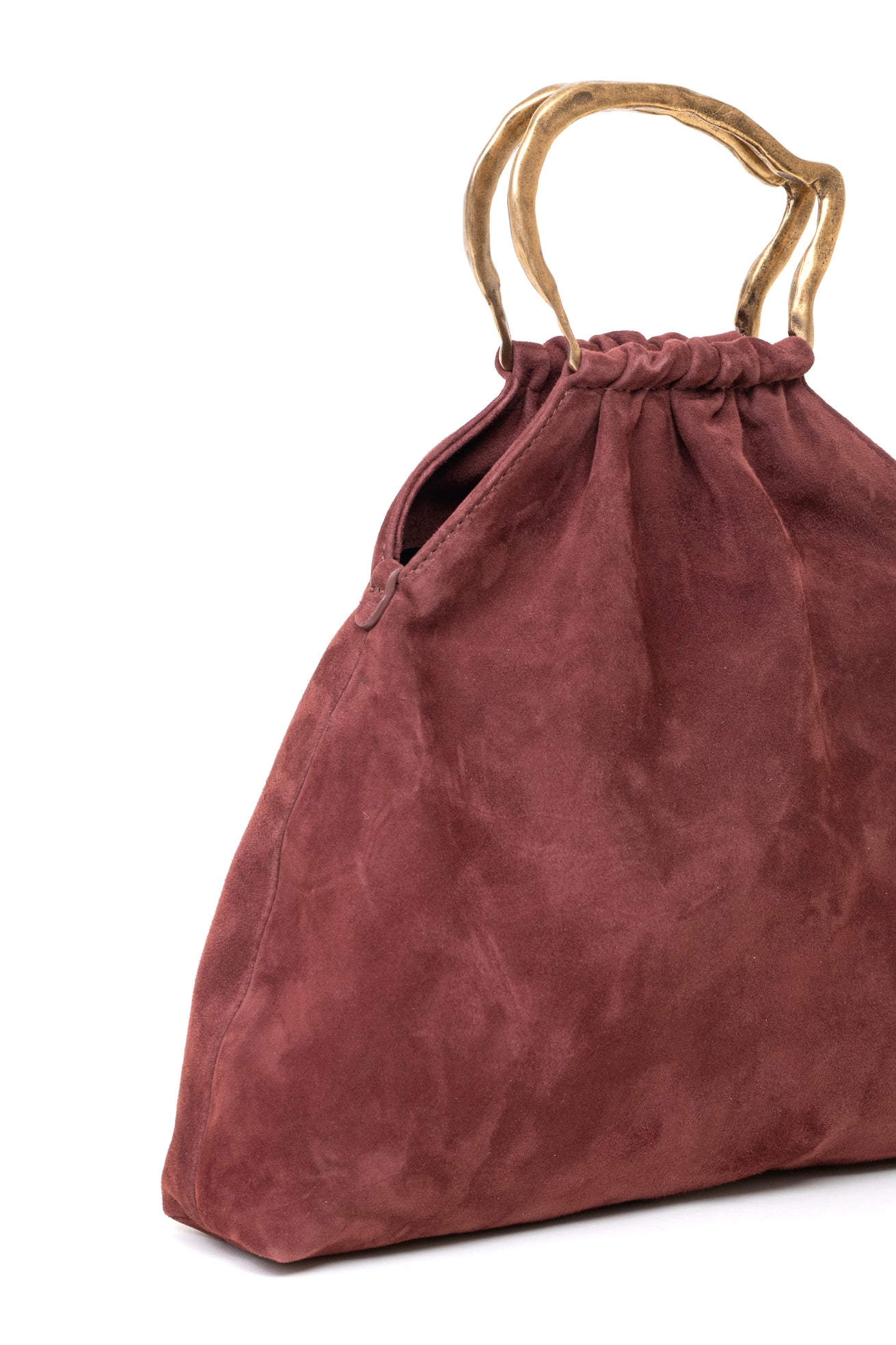 Bag pouch in suede colore ruggine