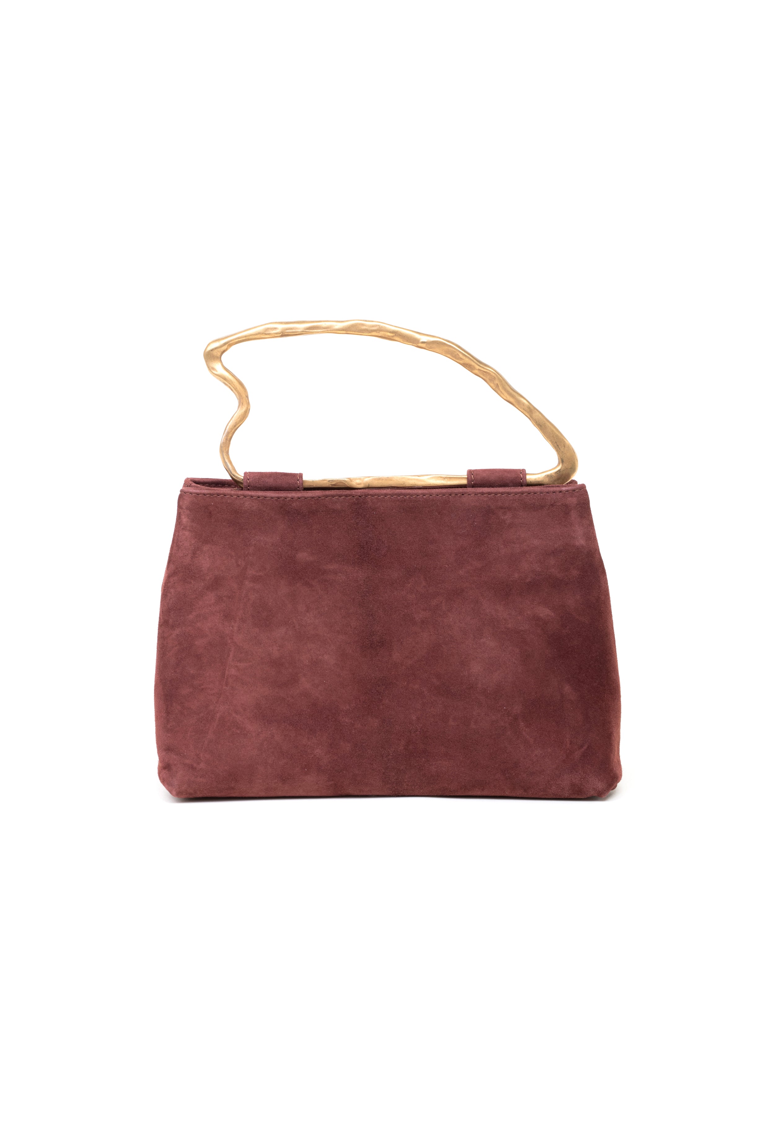 Borsa doppio scomparto in suede colore ruggine