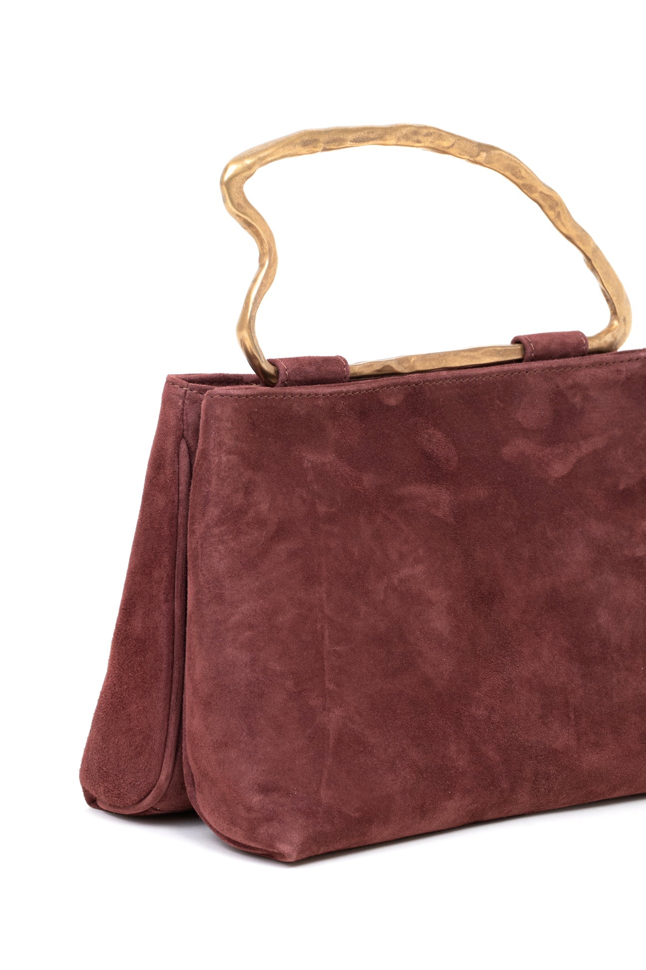 Borsa doppio scomparto in suede colore ruggine