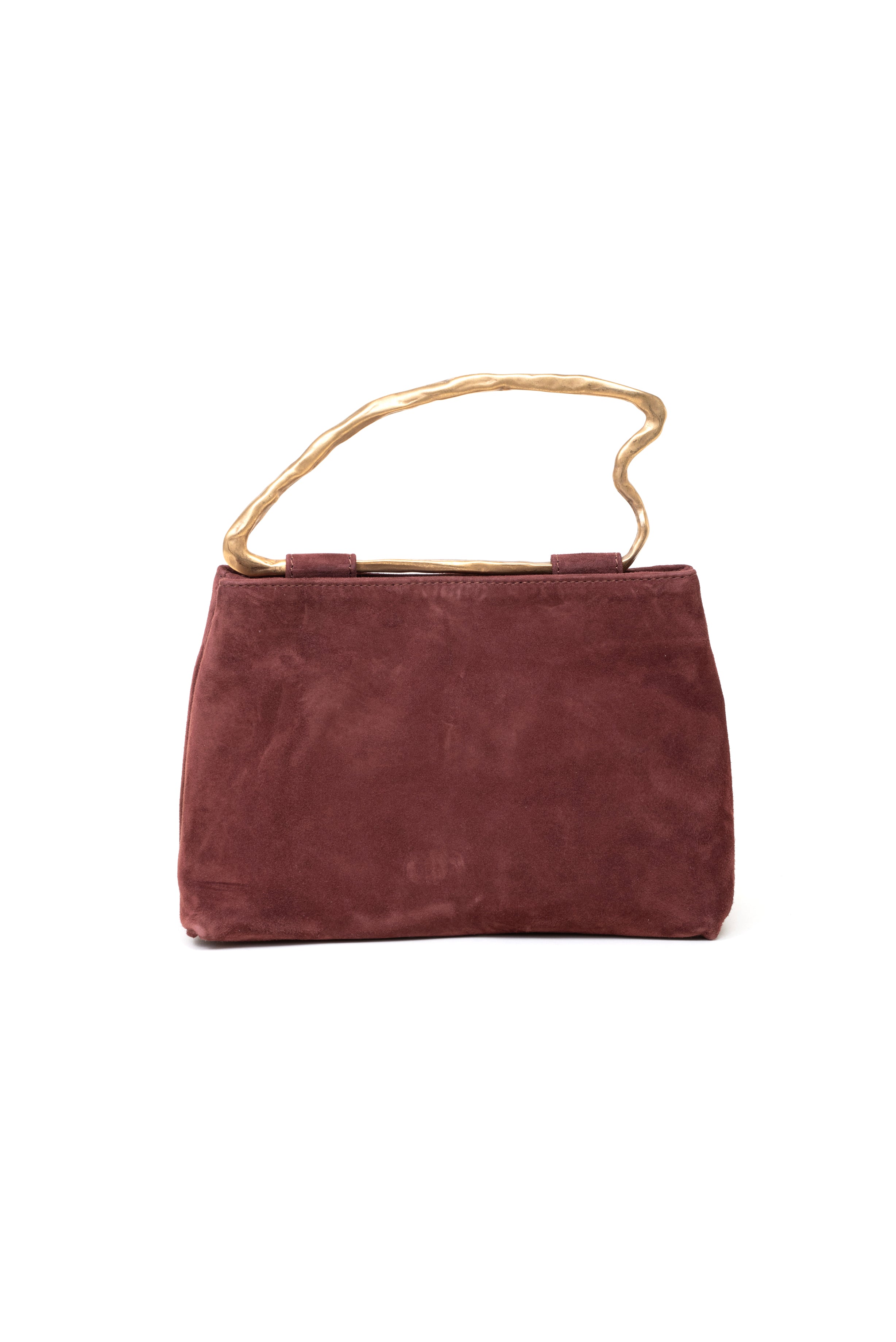 Borsa doppio scomparto in suede colore ruggine