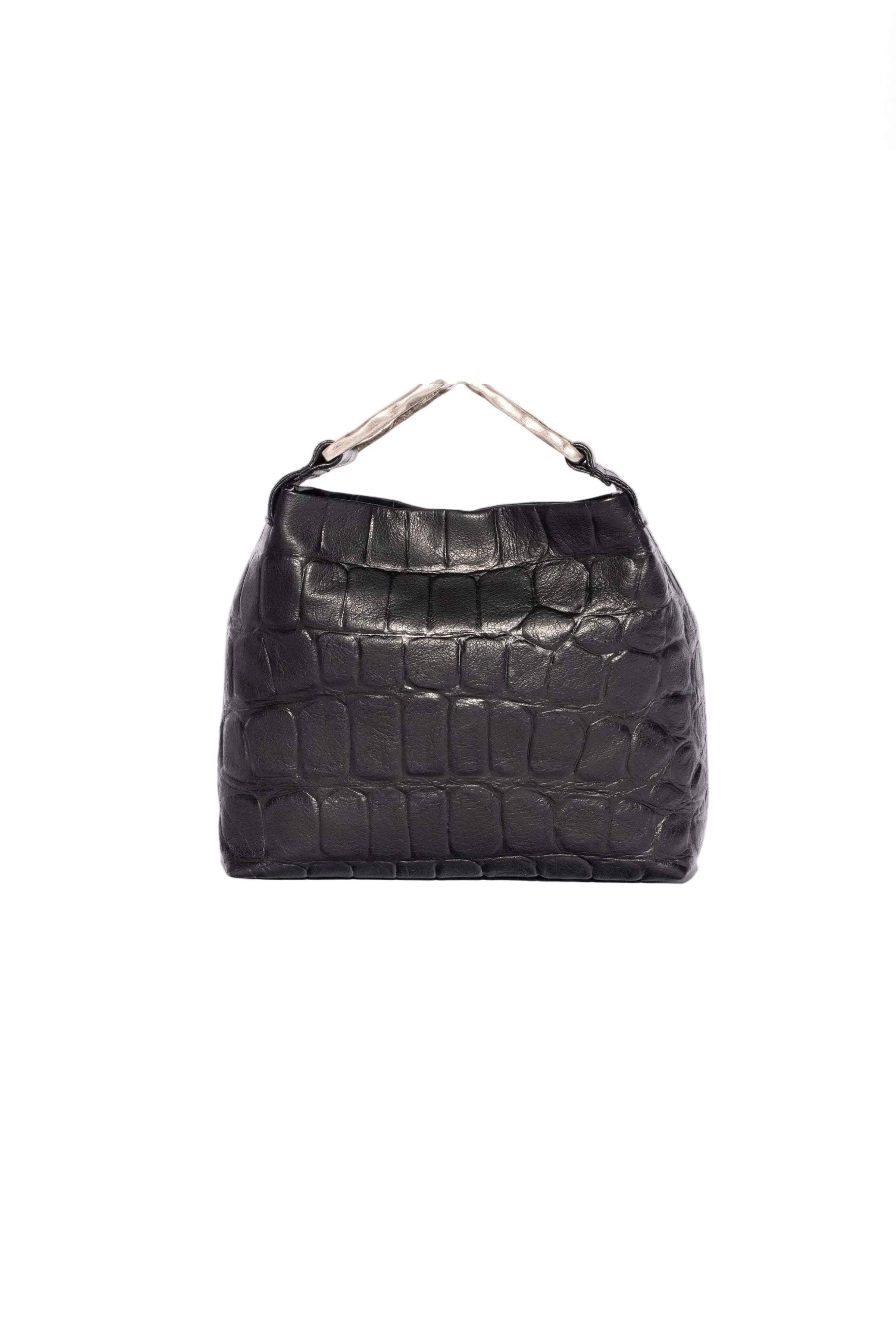 Borsa piccola pouch in cocco colore nero