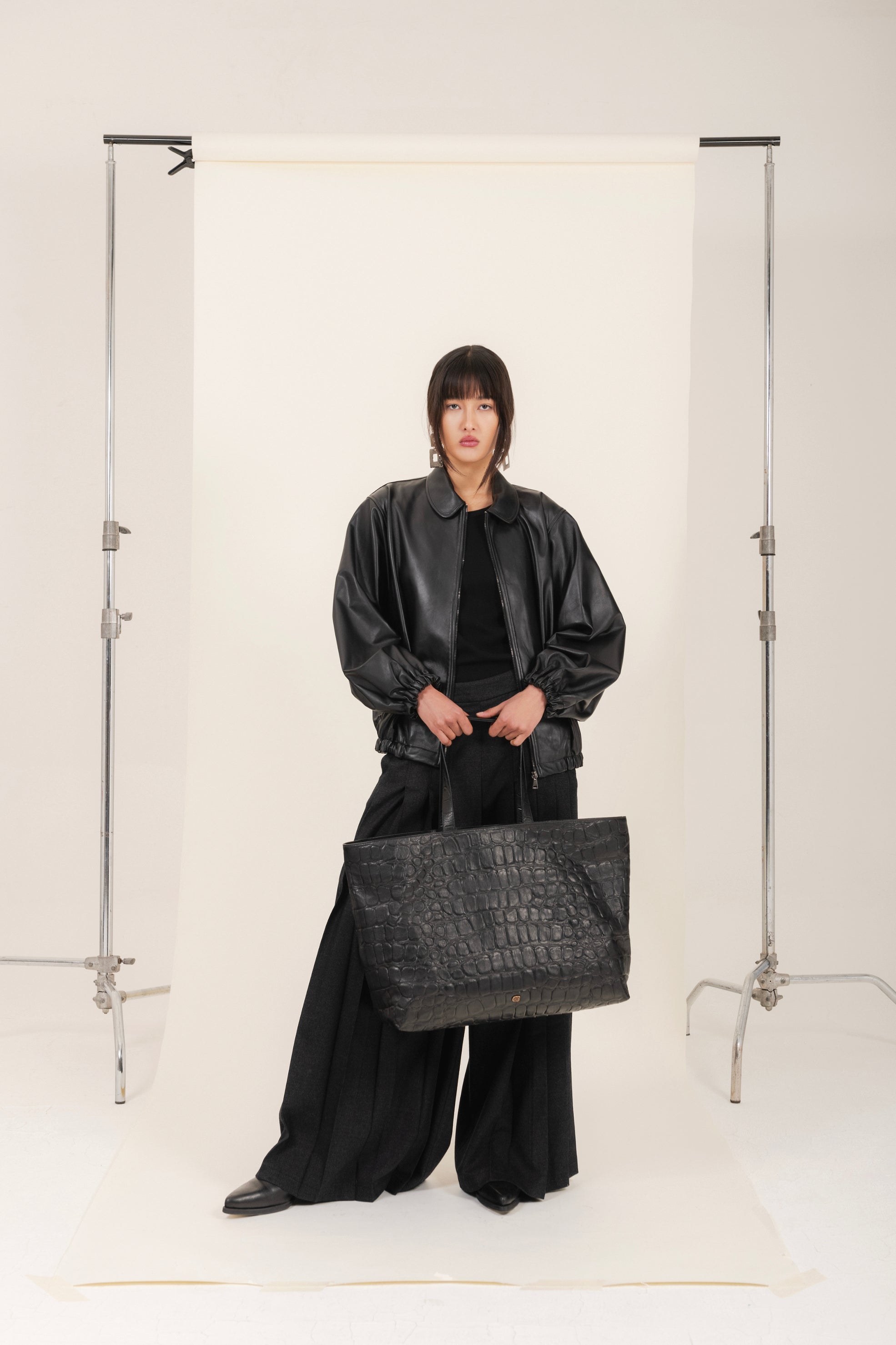 Bomber in pelle colore nero