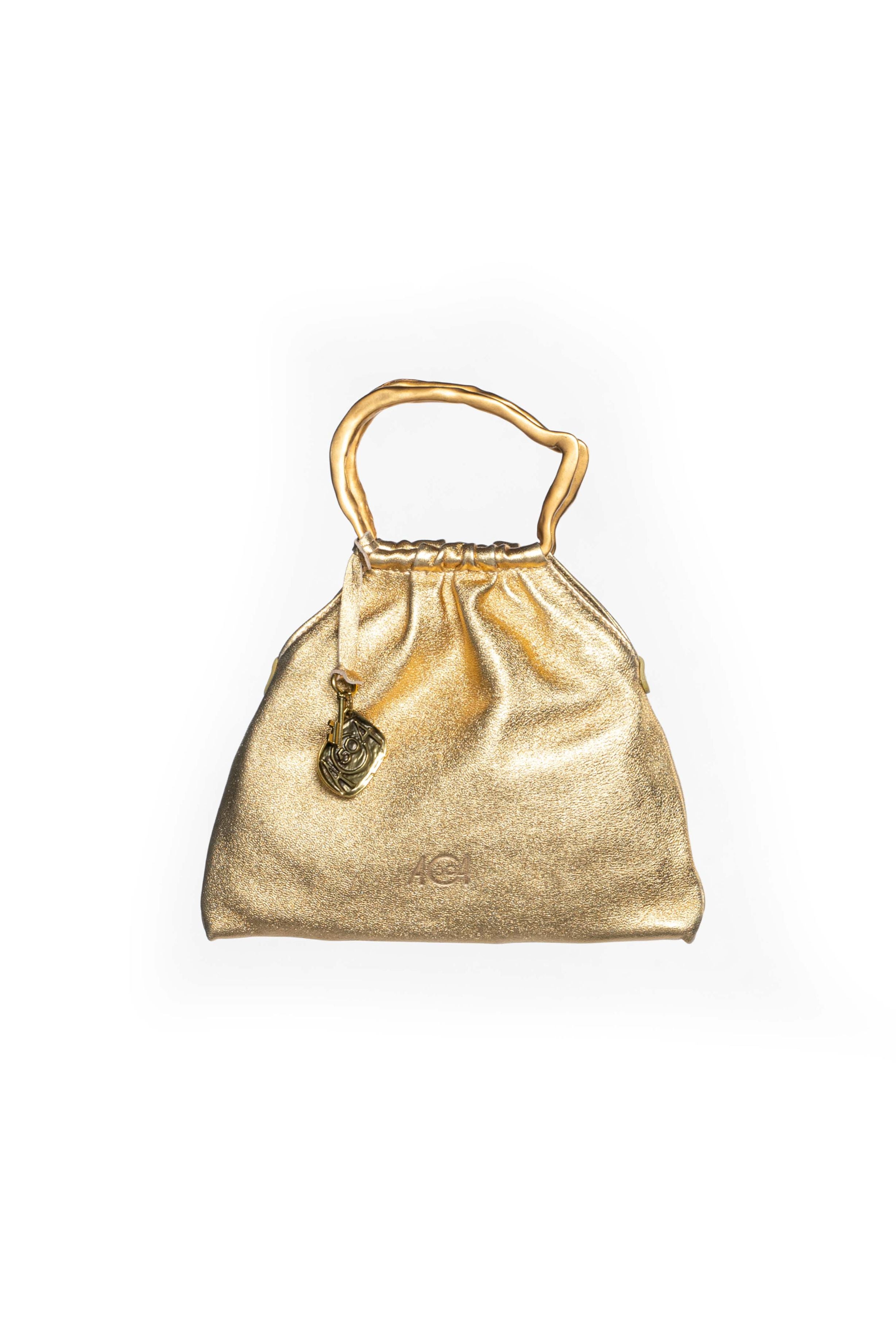 Mini bag pouch in pelle colore oro 