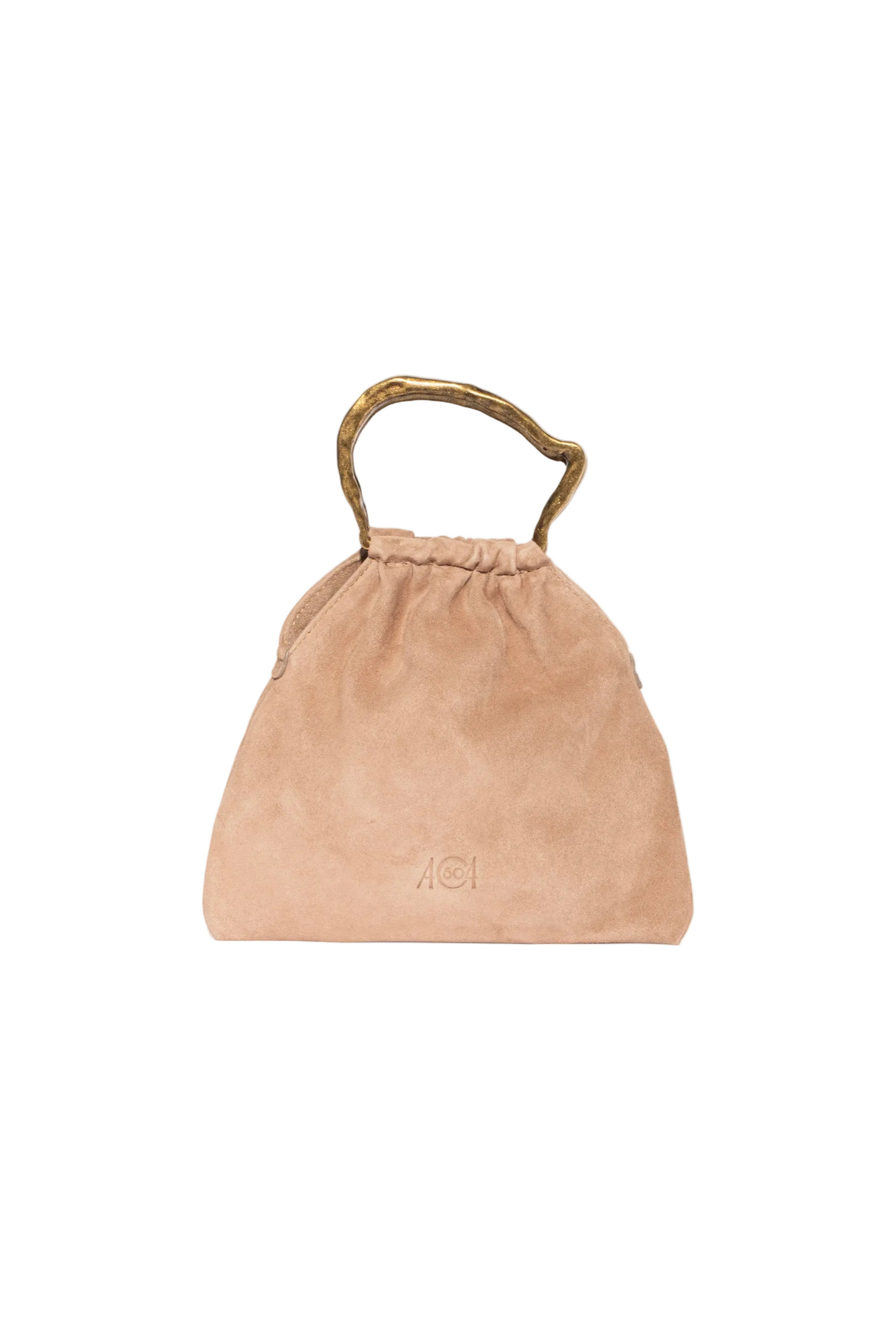 Mini bag pouch in suede colore acero