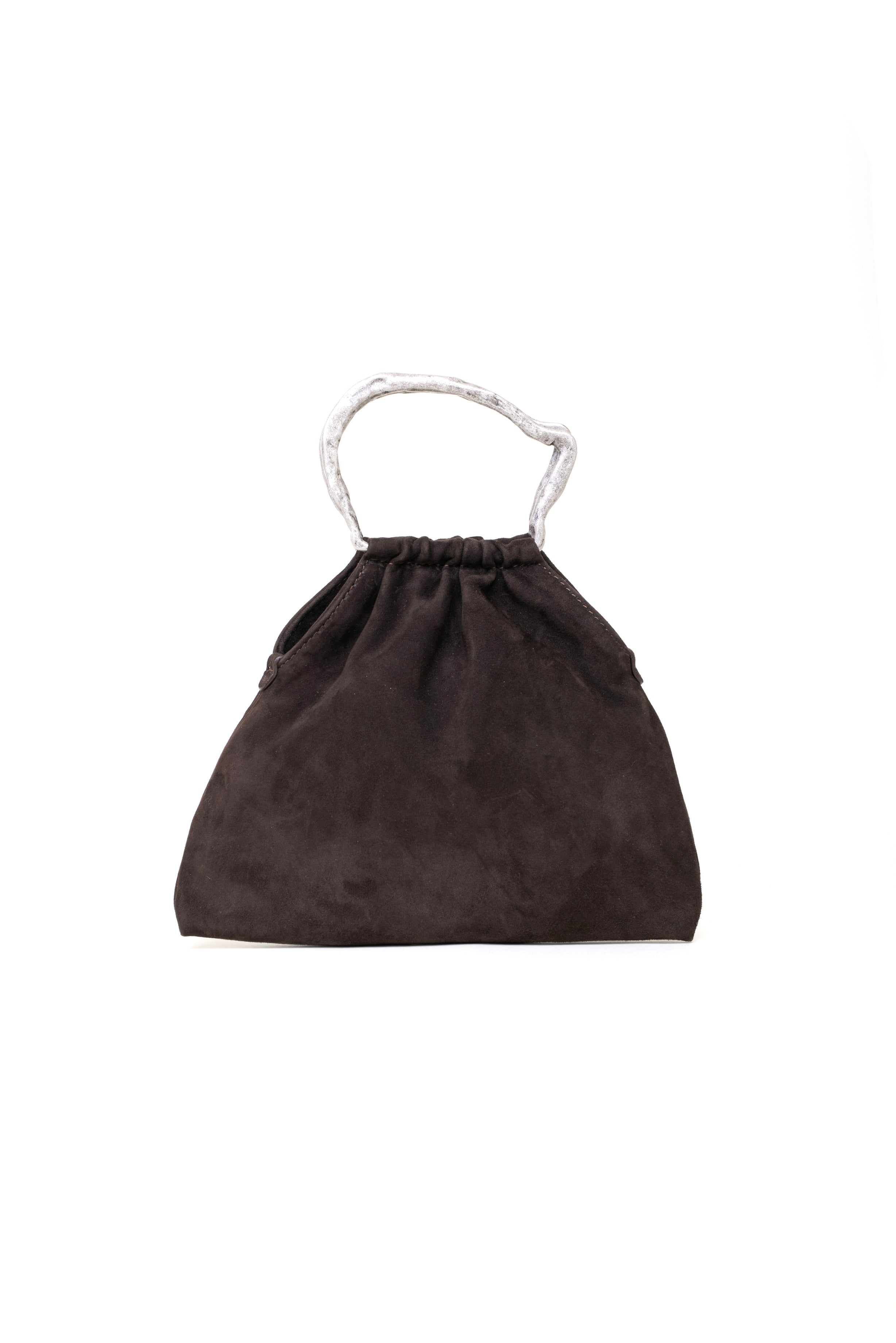 Mini bag pouch in suede colore marrone