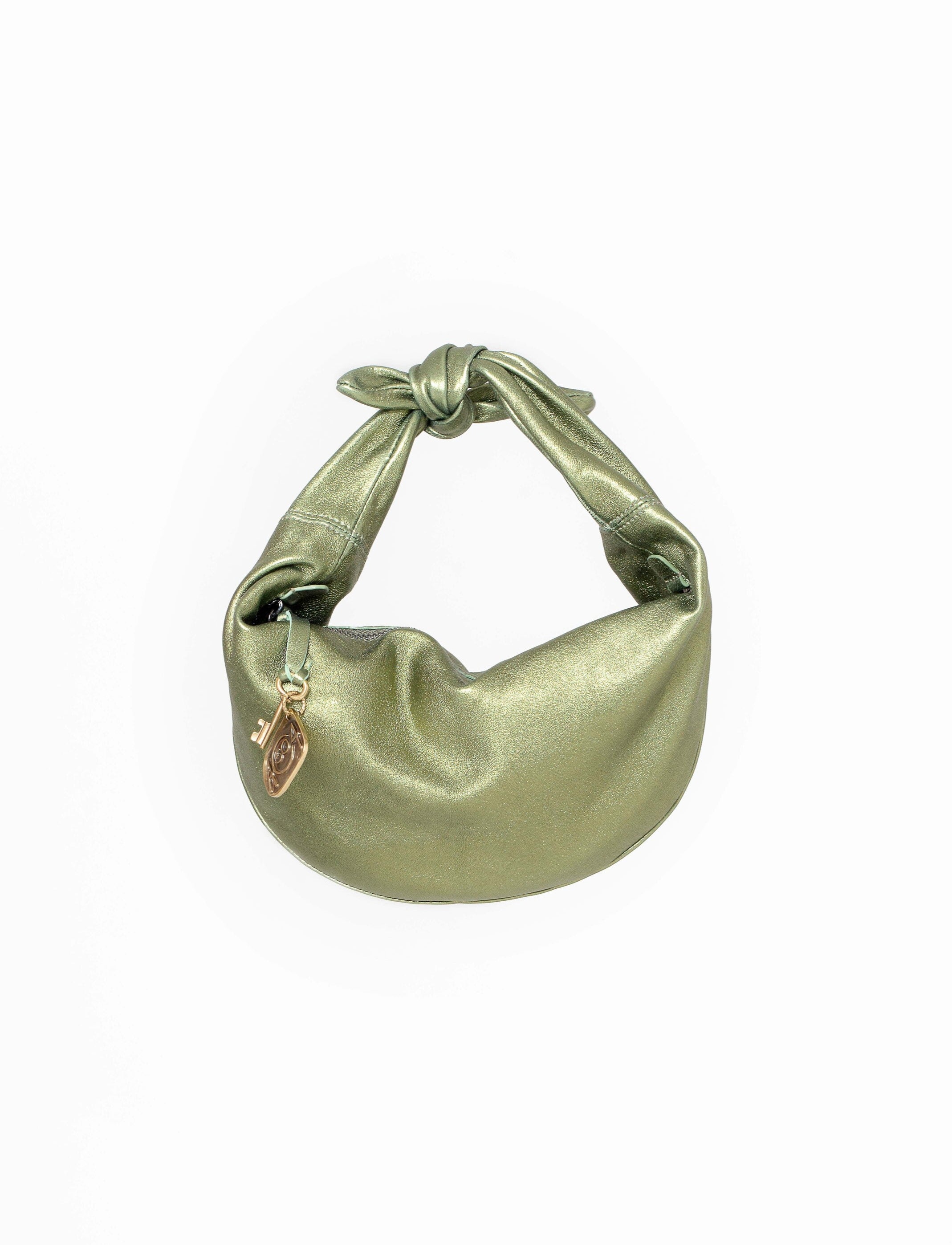 Mini borsa a spalla in pelle colore verde acido