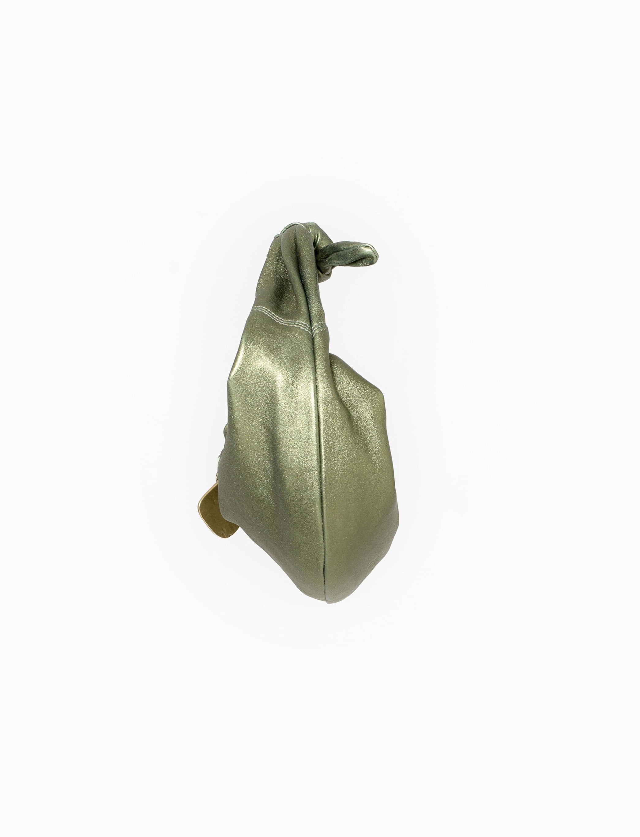 Mini borsa a spalla in pelle colore verde acido