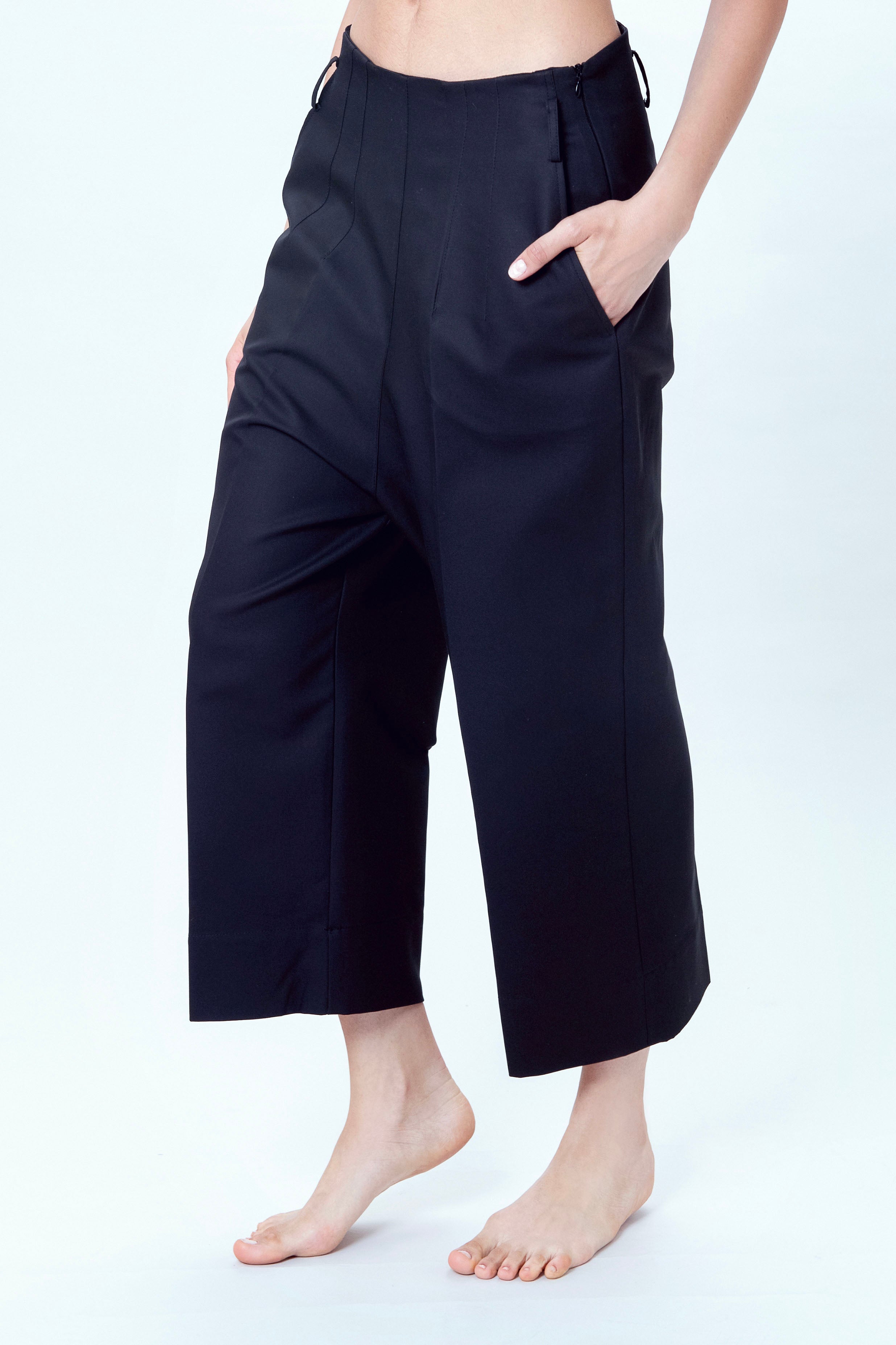 Pantalone in cotton nero lato