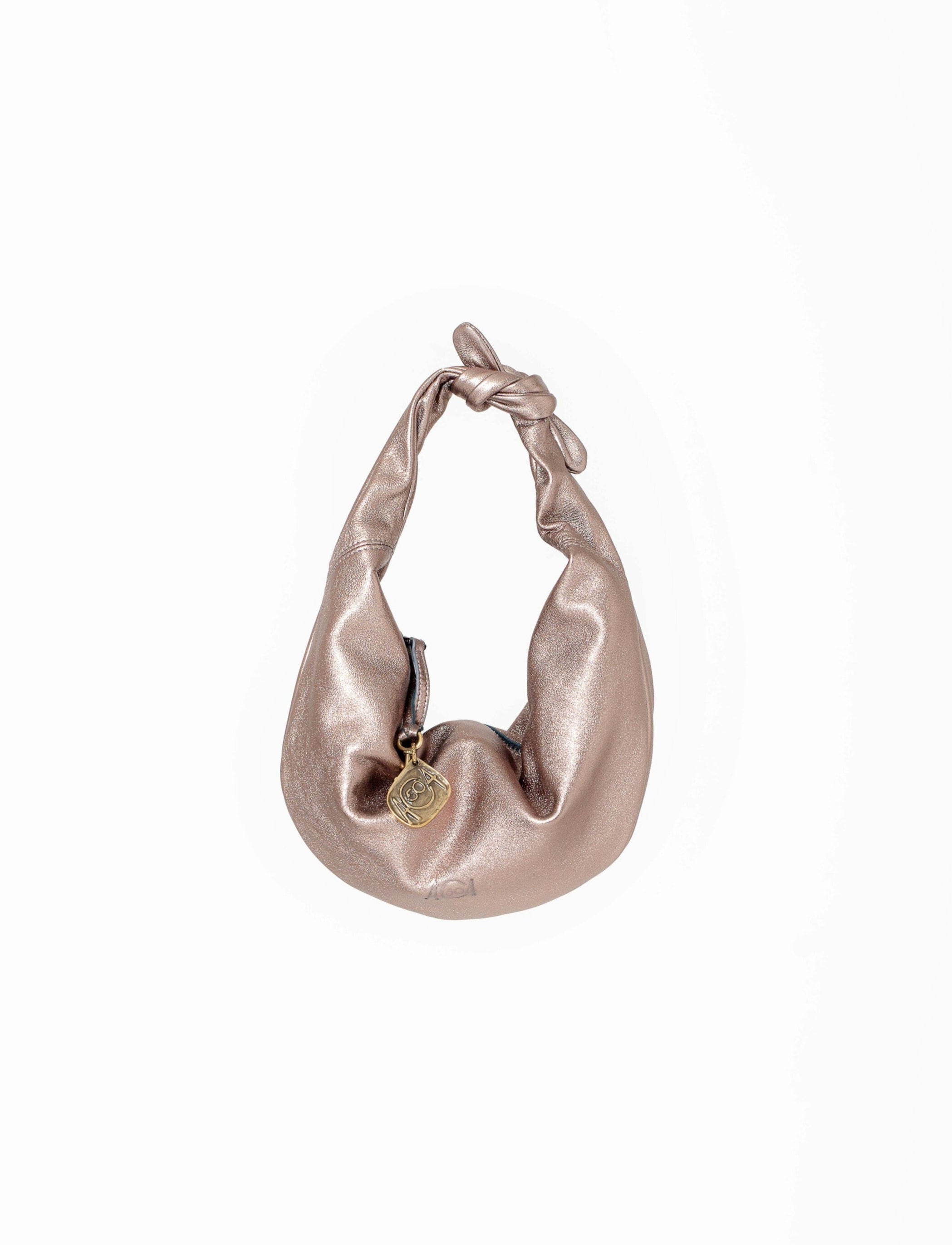 Mini borsa a spalla in pelle colore bronzo