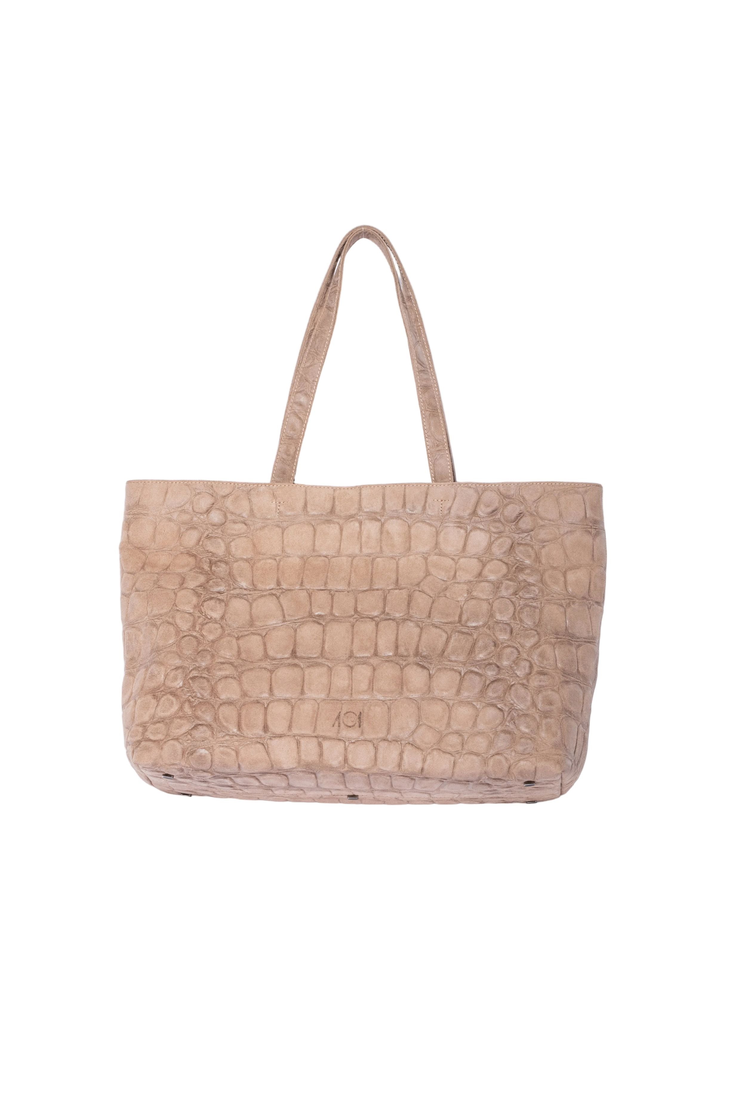 Shopping bag media in cocco colore cocco