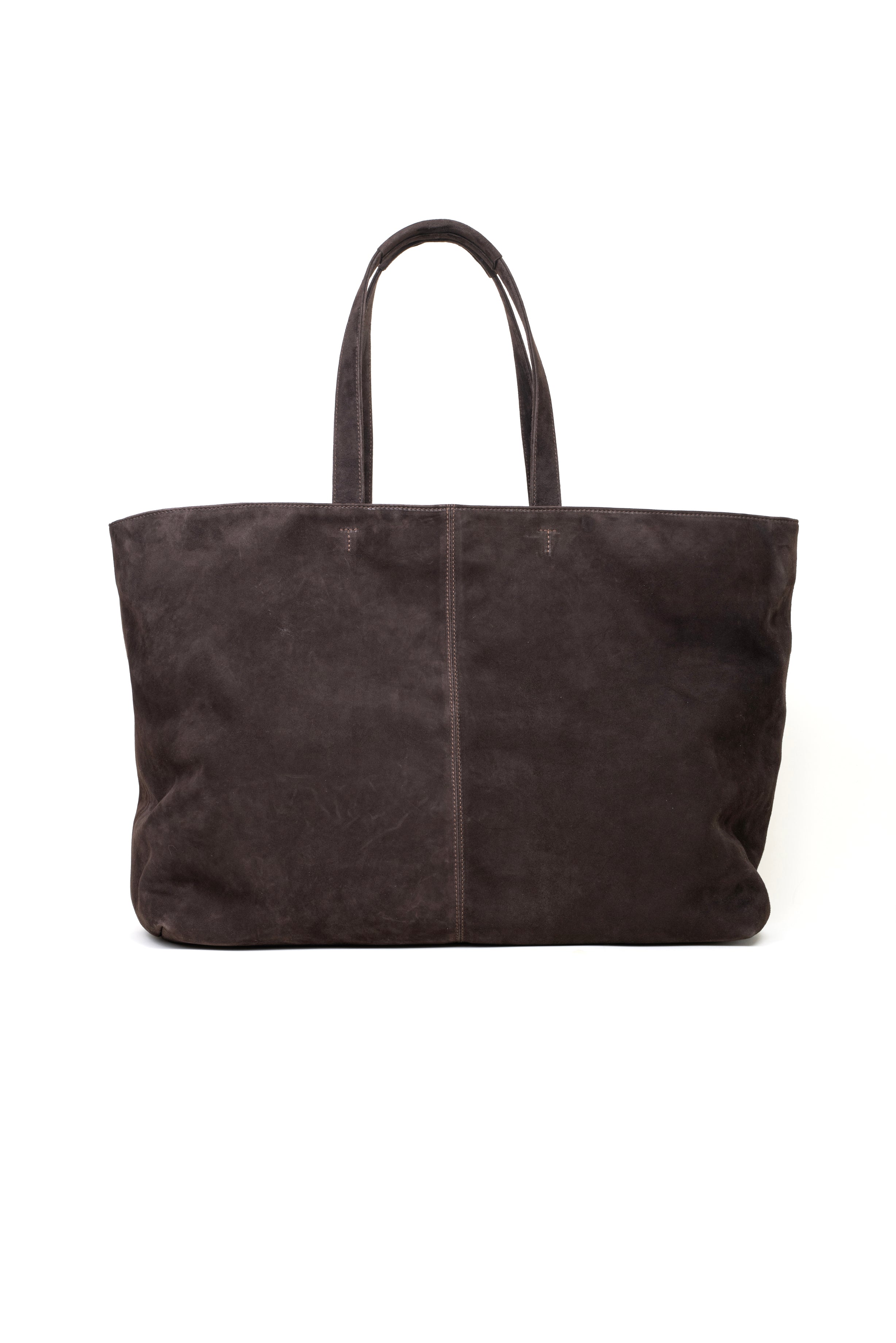 Shopping bag in suede colore marrone